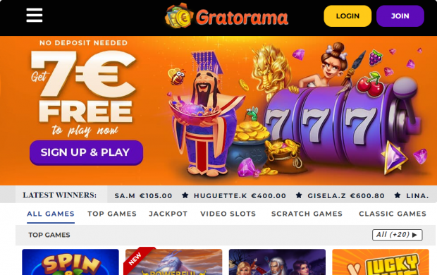 Gratorama - No deposit bonus